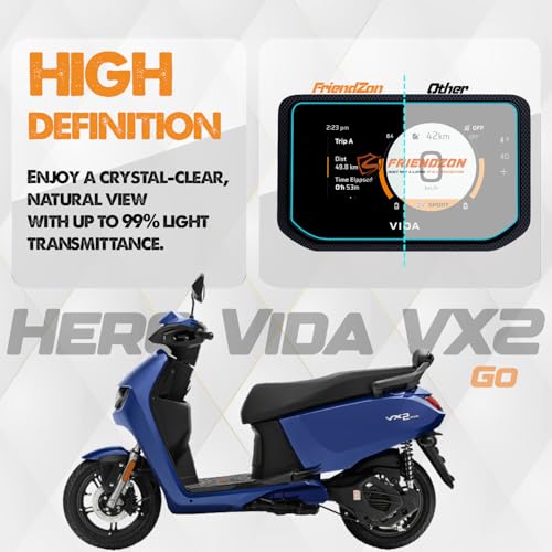 Image of Screen Guard For Hero VIDA VX2 GO [2026] Electric Scooter || 4.3 Inch Color LCD Display | Anti-Bubble | Scratch Resistant | HD Clear | Anti-Fingerprint | Color LCD Display Protector [Not Tempered Glass] (Pack of 2)