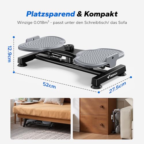 MERACH Hüfttwister, Twist Waist Disc Borad für Frauen, Bauchmuskeltrainer mit 2 Widerstandsbändern für Schlanke Taille & Core-Training, Max 136KG, Geräuschloses Heim-Fitnessgerät - Grau (Pro)