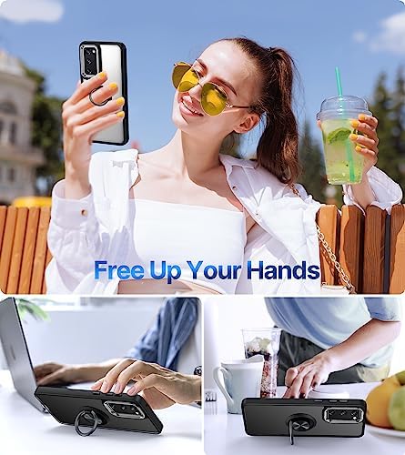 Silverback for Samsung Galaxy S20 FE 5G Case Clear with Ring Stand, Shockproof Protective Slim Lightweight Phone Case for Galaxy S20 FE 5G 6.5 Inch, Black Clear