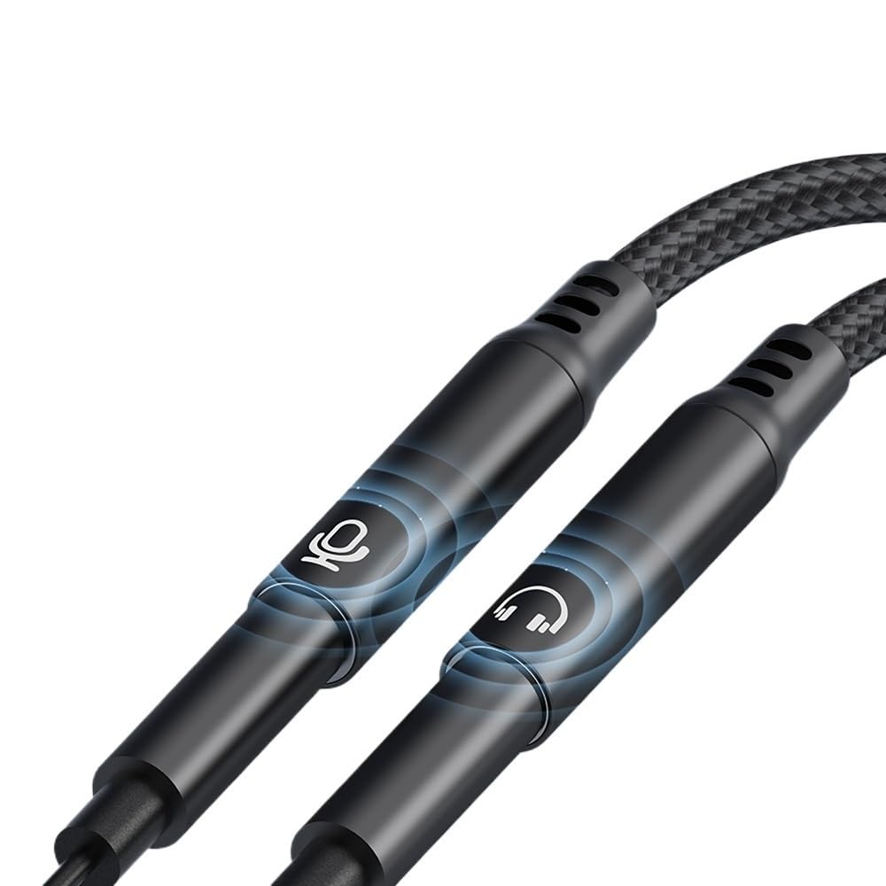 Adapter audio 2 w 1 typu C na podwójny 3,5 mm DAC mikrofon głosowy kabel złącza słuchawkowego (szara podwójna muzyka)