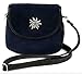 Schuhmacher Trachtentasche Dirndltasche kleine Umhängetasche Wildleder mit Swarovski-Edelweiss Dunkelblau, TA3000-9196