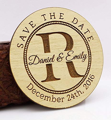 Bois aimant cadeau personnalisé pour invités de mariage rustique - 3