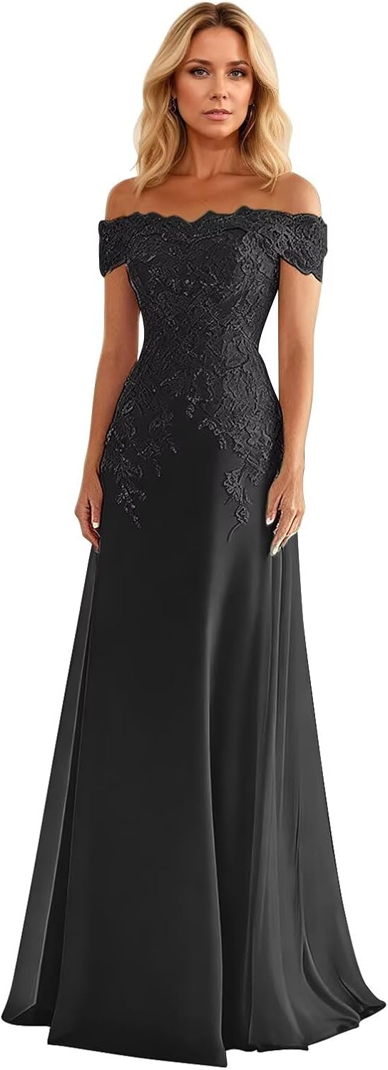 Chiffon Mother of The Bride Dresses for Wedding 2025 Lace Applique Prom Dress Off Shoulder Formal Evening Gowns - Image 5