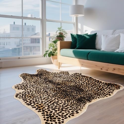 Tapete Leopardo Fluffy 63 x 83 pulgadas, pelo falso suave miniatura 1