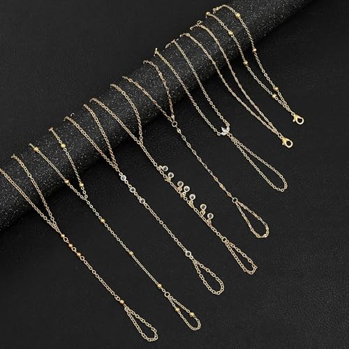 Tornito 9Pcs Hand Chain Bracelet for Women 18k Gold Plated Ring Bracelet Cubic Zircon Bead Flower Finger Bracelet Hand Jewelry Silver Gold Tone Size Adjustable3