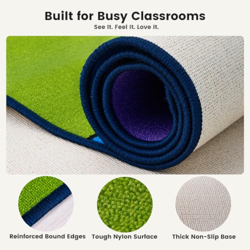 ABCarpet Number Classroom Rug for Kids, 7'6''x13'1'' Durable Nylon Classroom Seating Rug with Non-Slip Backing, School Carpet for Circle Time, Preschool, Daycare, Playroom, Learning & Reading Area - image 6