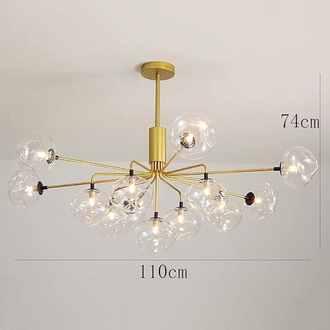 YGCBL Moderne Industrie Spoetnik Kroonluchter, Moderne Bronzen Industriële Vintage Armatuur Voor Keuken Eetkamer Woonkamer/Gouden/13 Lichten photo 2