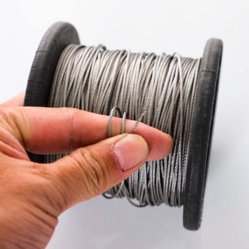 Cable Acero Cuerda de alambre acero Flexible recubierta PVC 50 metros, 0,5-3mm, Cable suave, tendedero inoxidable transparente(3mm)