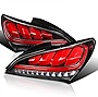 SPEC-D TUNING Red LED Sequential Signal Black Tail lights Compatible with 2010-2016 Hyundai Genesis 2Dr Coupe Left + Right Pair Assembly