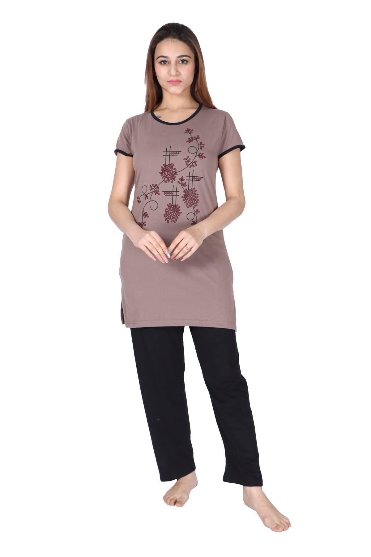 d g divine girl DG Divine Girl Women's Printed Summer Night Suit Set | Pyjama Set Sleepwear Nightwear Nightdress Loungewear for Women's-picture-28