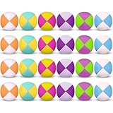 Liliful 24 Pcs 2.56 Inch Footbag Bulk Small Hacky Ball Multicolored Foot Indoor Toy for Kids Adults Teens Beginners Gifts Juggling Playing Games Party Favors (Macarons)