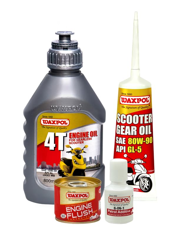 Waxpol 10W 30 4T Petrol Scooter Engine Oil 800ml + Engine Flush 50ml