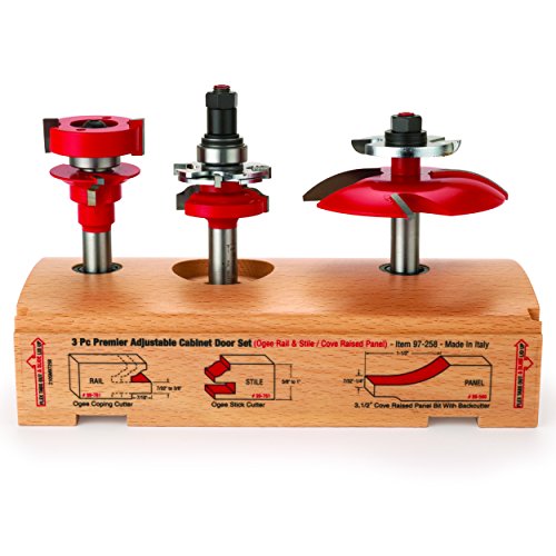 Freud 97-258 lot de 3 embouts de placard réglables pour défonceuse ogee cove et backcutter