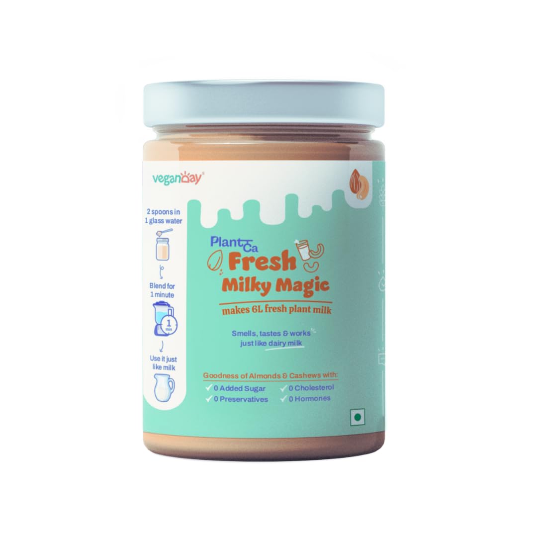 VeganDay Milky Magic (makes 6L Plant Milk) | Fresh, Unsweetened & Plant-Based (PlantCa) | Just add water & blend | Dairy-free, Lactose-free | Zero added sugar, Zero Cholesterol, Zero Preservatives (6L Pack)-image-0