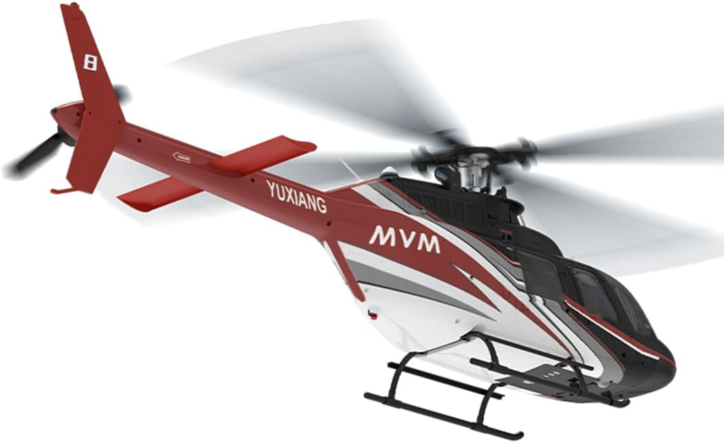 1/27 Scale Bell 206 Helicopter with 2.4G 6CH RC System, YU Xiang F08 RC Helicopter with Brushless Direct-Drive 6G Flybarless, Optical Flow Positioning (RTF Version/Mode1/Mode2)