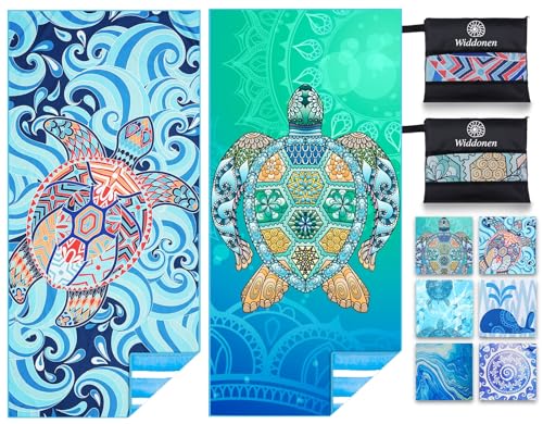 2 Pack Microfiber Lightweight Beach Towel Sand Free Quick Dry Abs...