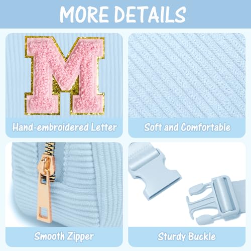Image of Gitus Birthday Gifts for 10 11 12 13 14 15 16 Year Old Girls Personalized Gifts for Women Initial Fanny Pack Crossbody Bag Belt Bag Cute Preppy Stuff for Teen Girls Teenage Girl Gifts (Icing Blue-M)
