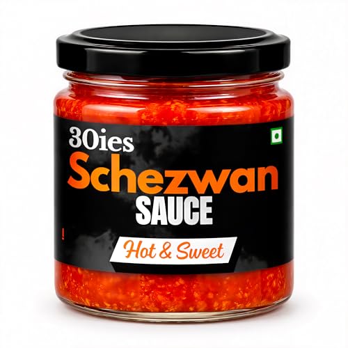 30ies Schezwan Sauce | No Processed Sugar | Crafted with Premium Chillies, Real Tomatoes & Jaggery | Indo-Chinese Dip, Marinade & Cooking Sauce | 30ies Schezwan Chutney | 170g