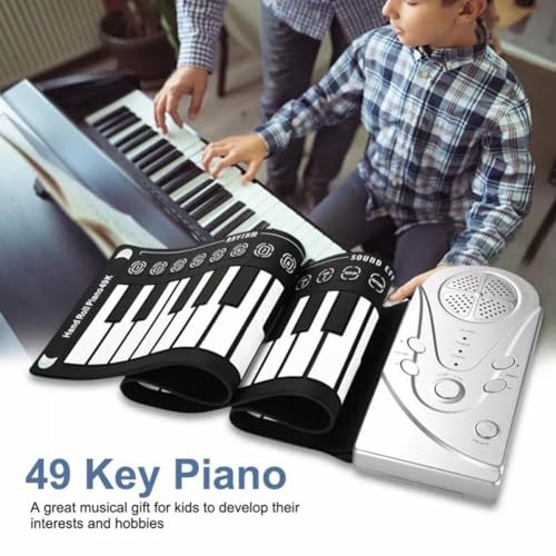 Clavier de piano enroulable à 49 touches, portable et rechargeable, clavier de piano électronique pliable, clavier en silicone souple, cadeau idéal pour les débutants - Les Beatles, Paul McCartney, John Lennon, RIngo Starr, George Harrison Clavier de piano enroulable à 49 touches, portable et rechargeable, clavier de piano électronique pliable, clavier en silicone souple, cadeau idéal pour les débutants – Image 3