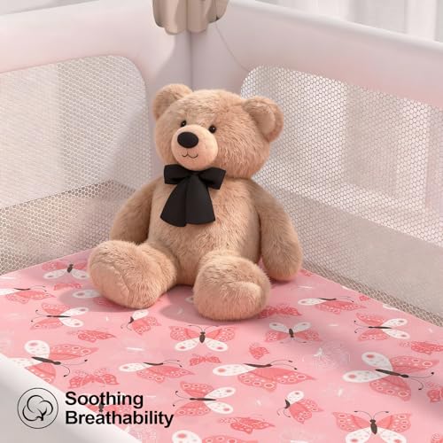 Image of Baby Bassinet Sheets for Baby Boy Girls,4-Pack Fitted Bassinet Sheets Set Compatible with Halo Bassinest Swivel Sleeper,Baby Delight,Angelbliss,32 inchX16 inch (Plant World)