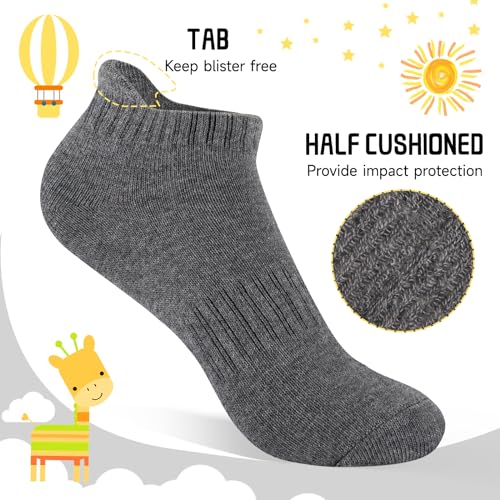 Comfoex 16 Pairs Boys Girls Socks Ankle Low Cut Athletic Cushioned Socks For Kids 4-6 6-8 8-10 Years Old4
