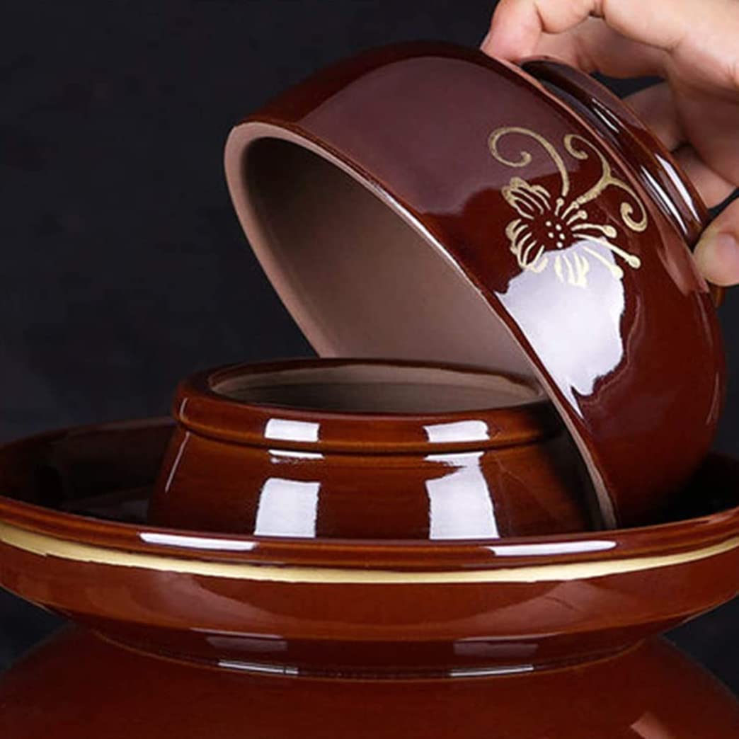 Barattolo per sottaceti Barattolo per sottaceti Tradizionale Barattolo per sottaceti Barattolo in Ceramica con Coperchio Pesce Rosso Grande Kit Tradizionale Pen