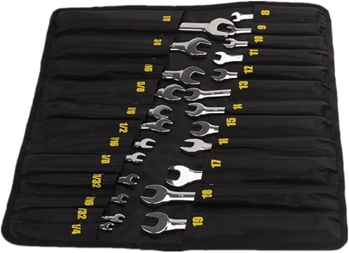 Miniatura 2 de FLZOSPER Juego de 24 llaves de trinquete de cabeza flexible, métricas y SAE de acero al cromo vanadio con bolsa de transporte portátil (llave de