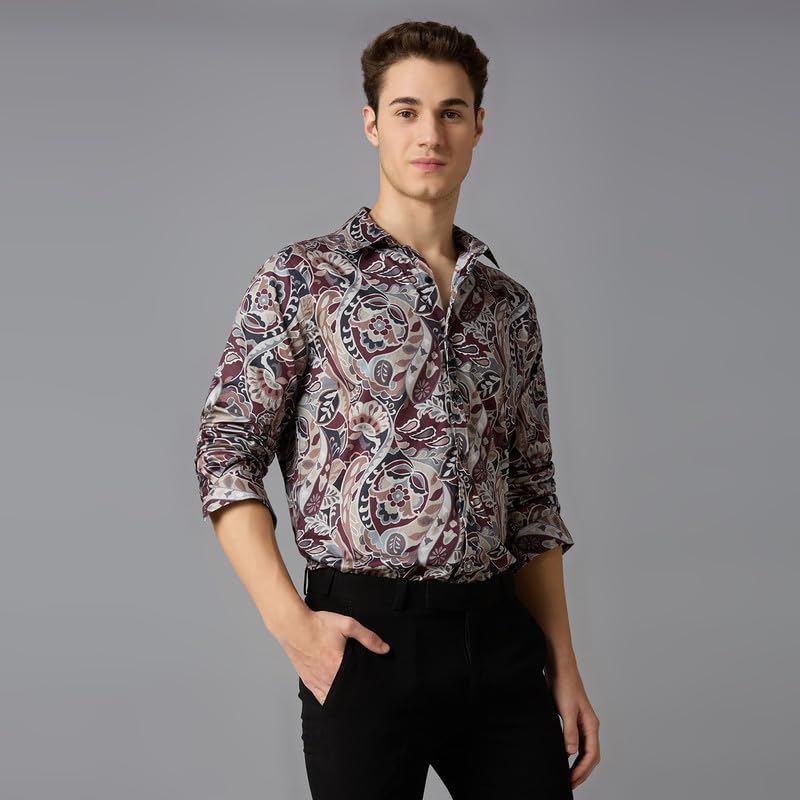 Image of MARK & ALBERT Men's Slim Fit Cotton Formal Shirt