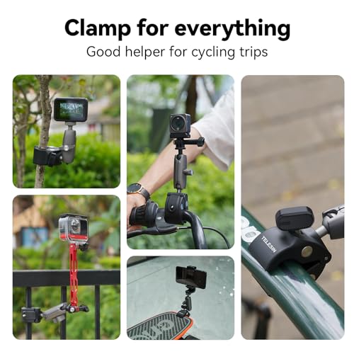 Soporte de manillar metálico articulado para cámaras de acción GoPro 12 y DJI Action 4 6