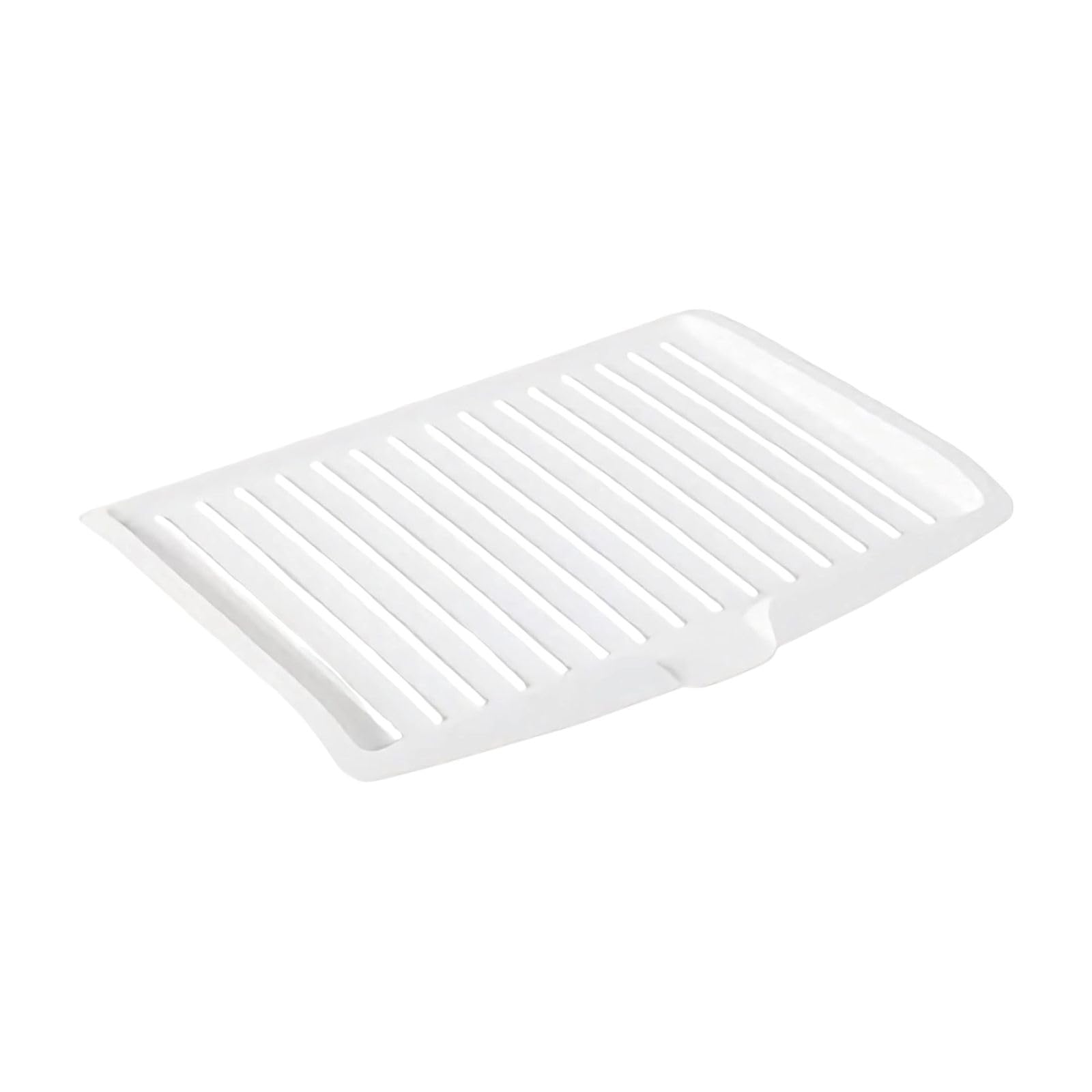 Rezsovee White Kitchen Drainer Tray, Featuring Side-Sloped Drainage Channels, Kitchen Worktop Drip Tray, Suitable For Draining Crockery And Storing Fruit And Vegetables