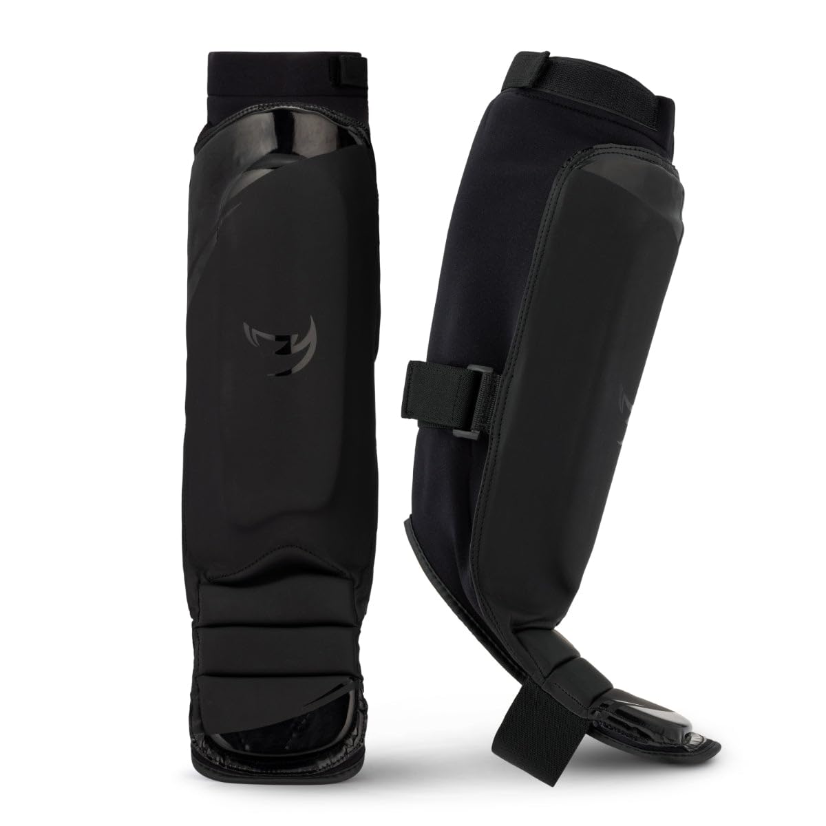Fumetsu Ghost S3 MMA Shin Guards – Durable Synthetic Leather Shin Pads with EVA Foam Padding for Maximum Protection – MMA, Muay Thai, Sparring Gear, and Kickboxing Equipment – (Black, L-XL)