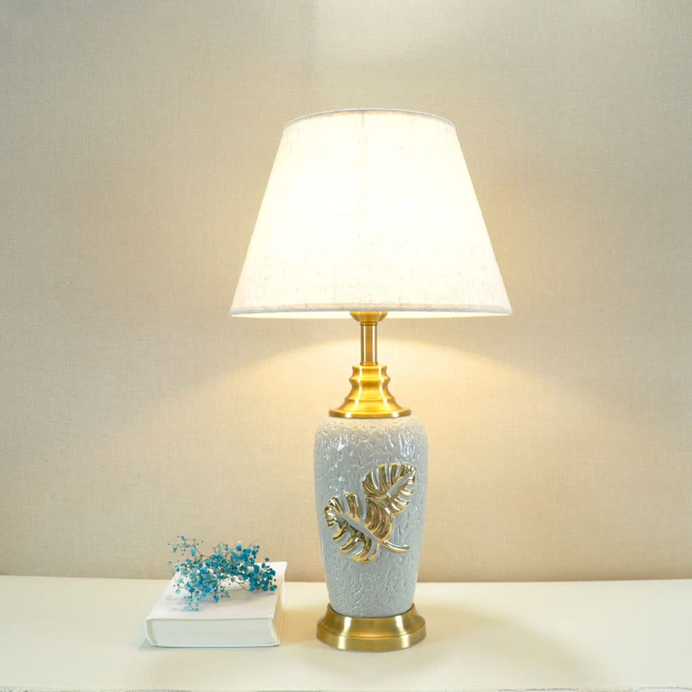 Lampada da tavolo in ceramica da 21 pollici Comodino classico comodino comodino per camera da letto ufficio college libreria, camera da letto comodino comodino lampada da tavolo lampade da