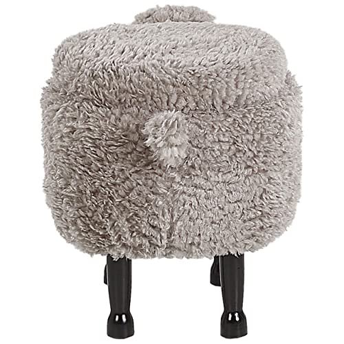 Beliani Bezaubernder Hocker für Kinder in Schaf-Form grau Felloptik mit Stauraum Sheep
