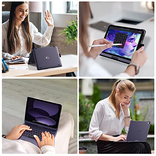 Image of typecase Touch iPad 11th 10th Generation Case with Keyboard (11 inch 2025, A16 & 10.9 inch 2022) - 360 Rotatable, 11-Color Backlit, Multi-Touch Trackpad, Pencil Holder, Thin & Light - Midnight Amethyst