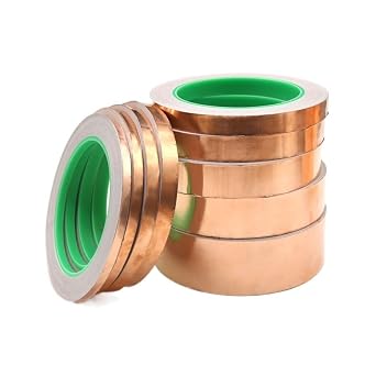 Length 20M Adhesive Conductive Copper Foil Tape 5/6/8/10/15/20/25/30/35/40/45/50mm Single/Double Sided Conduct Copper Foil Tapes12 mm