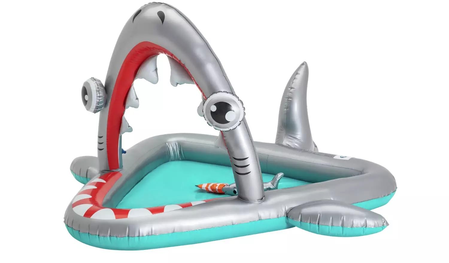 Shark Spray Paddling Pool for Kids, Inflatable Splash Pool with Water Sprinkler Arch, Outdoor Garden Swimming Pool for Children, Summer Water Play Pool