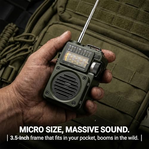 Radio portátil Yoidesu Bluetooth con AM FM SW y alerta meteorológica miniatura 6