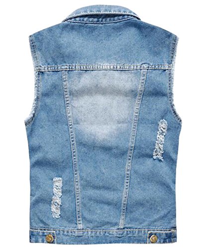 Image of MYtodo Unisex Casual Plus Size Sleeveless Denim Slim Vest Waistcoat