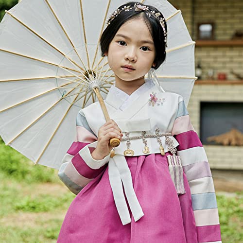 Korean Baby Girl Hanbok for 100~15y/o White Jeogori Magenta Girl Hanbok Baby Kids Korean Dress2