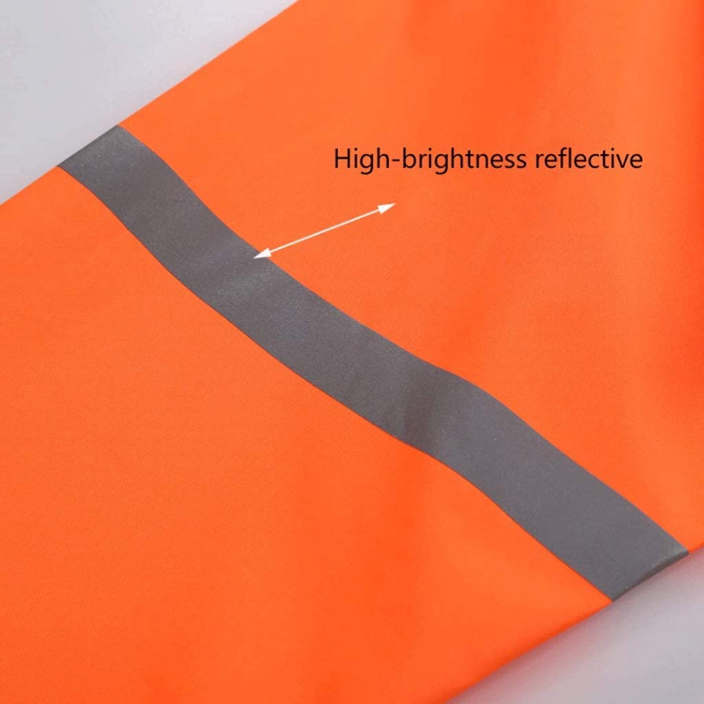 Abbigliamento da lavoro ad alta visibilità Hi Vis Tuta riflettente arancione, giacca di sicurezza in tessuto Oxford impermeabile e traspirante, tuta lunga ad alta visibilità, gilet da costruzione(XX-L
