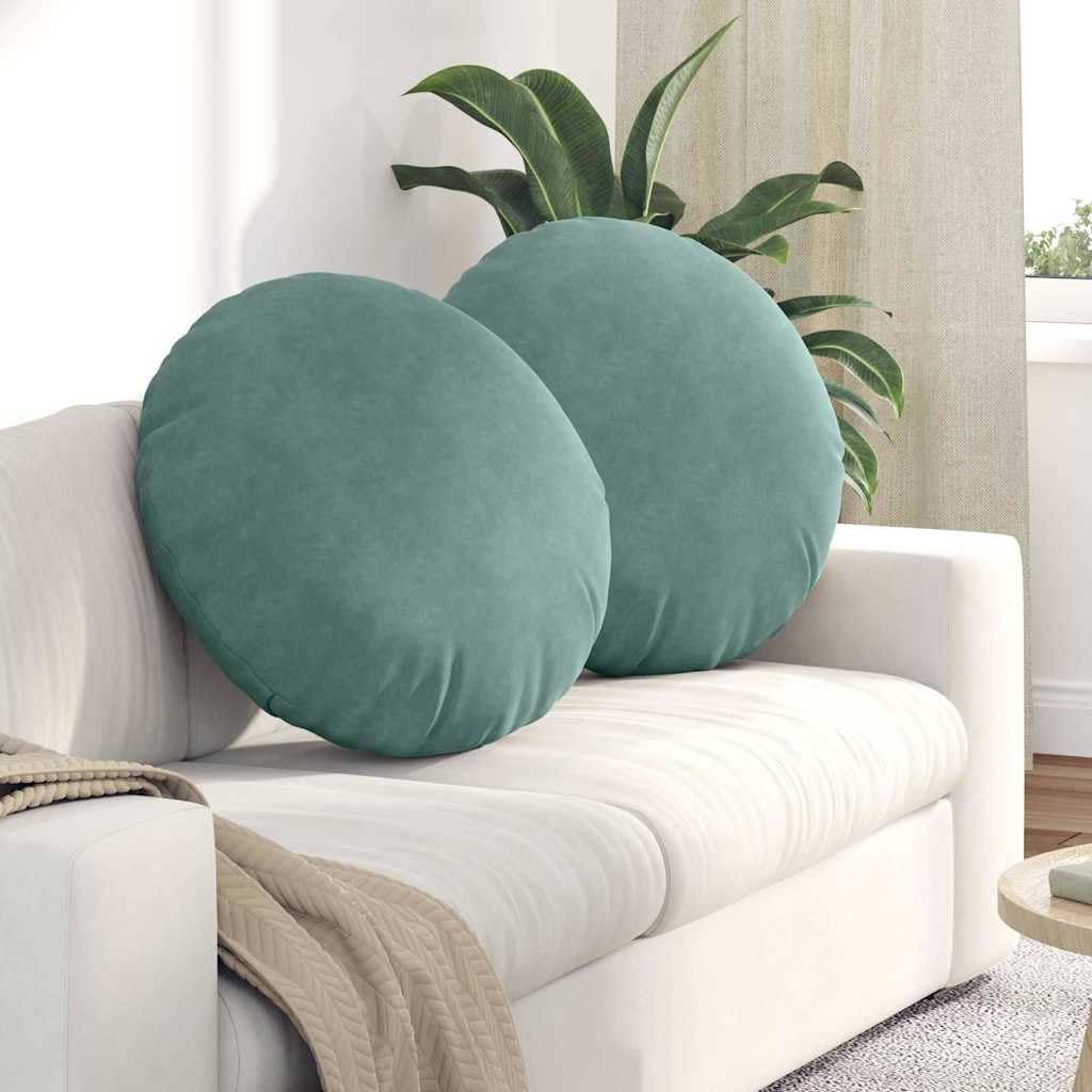 Juego de 2 cojines para el suelo, color verde mar, 60 x 21 cm