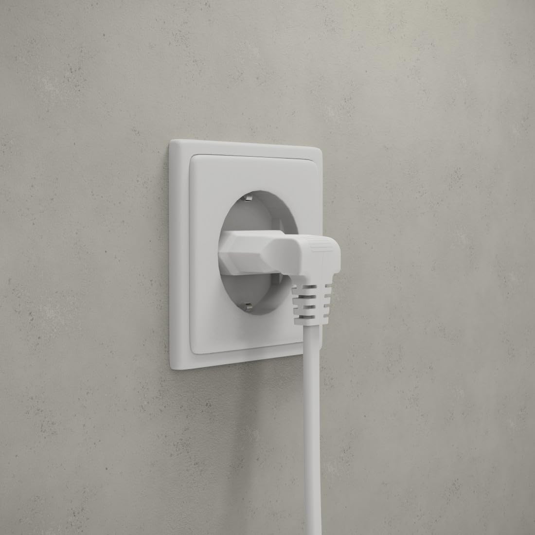 Hama Przedłużacz przedłużający 3m wygięty kabel elektryczny - europejskie gniazdo kątowe typu C (2 piny, bez uziemienia), idealny do wymaganych przestrzeni i zastosowań wewnętrznych - biały