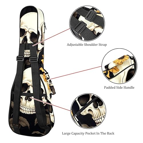 Waterproof Oxford Cloth Ukulele Bag Fairy with Bird and Flower Durable & Stylish Ukulele Case with Storage Skull Sunflower - Les Beatles, Paul McCartney, John Lennon, RIngo Starr, George Harrison Waterproof Oxford Cloth Ukulele Bag Fairy with Bird and Flower Durable & Stylish Ukulele Case with Storage Skull Sunflower – Image 4