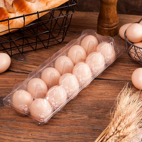 Haploon 120 Pcs Plastic Egg Cartons Cheap Bulk 12 Count Clear Empty Egg Cartons Reusable Egg Holder, 2x6 Grids Egg Trays for Refrigerator Use, Chicken Farming, Family Storage, Market Display - Image 3