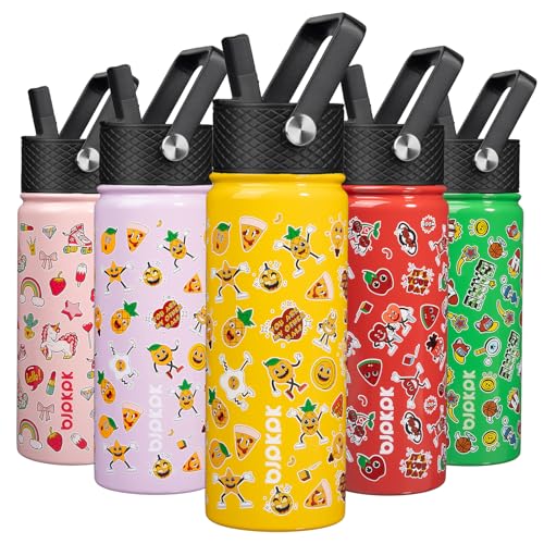 Image of BJPKPK Insulated Water Bottle, 18oz Stainless Steel with Straw Lid