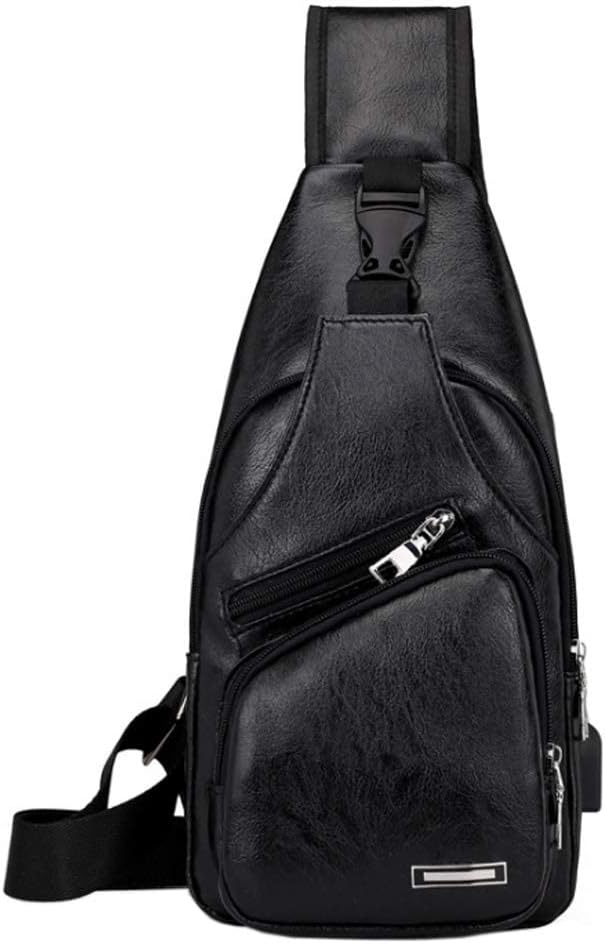 Leather Sling Bag Crossbody Backpack for Men Women Travel Outdoor Camping