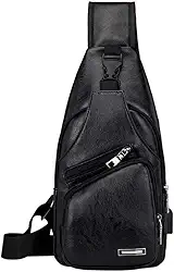 Bolsa tiracolo de couro para homens e mulheres, viagens, acampamento ao ar livre