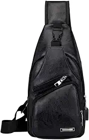 Bolsa tiracolo de couro para homens e mulheres, viagens, acampamento ao ar livre