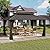 HAPPATIO 12'x16' Outdoor Gazebo with Hardtop Roof, Double Galvanized Steel Roof Canopy with Aluminum Frame, Curtains and Netting for Patio, Backyard, Deck, Lawn, Grey, Easy Assembly (Brown)