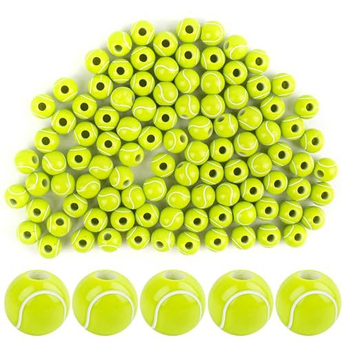 Framendino, Paquete de 100 cuentas de pelota de tenis de 12 mm para hacer joyas